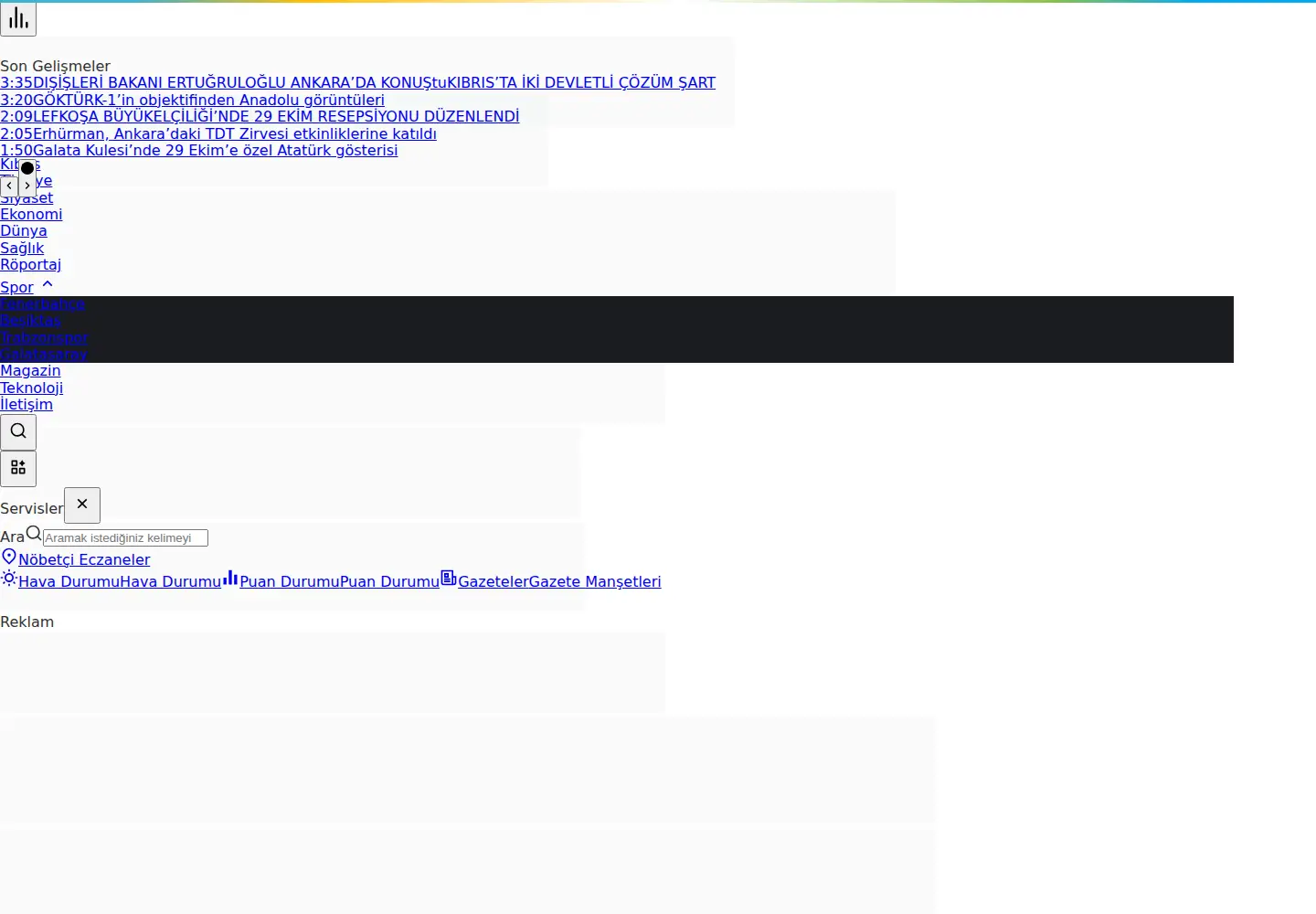 Screenshot of kibrishaberci.com