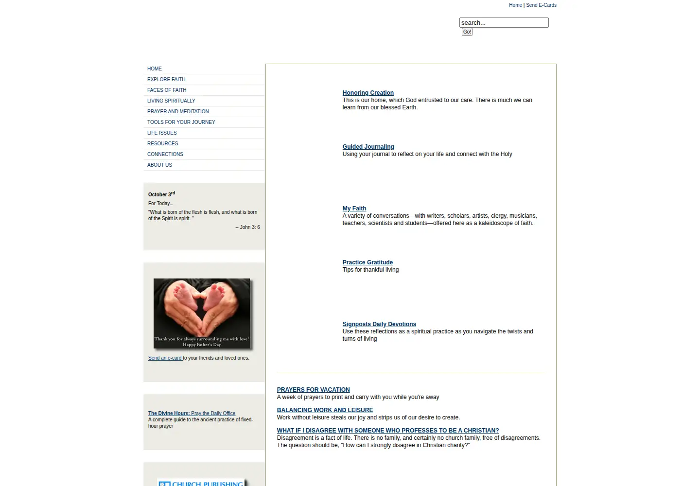 Screenshot of explorefaith.org