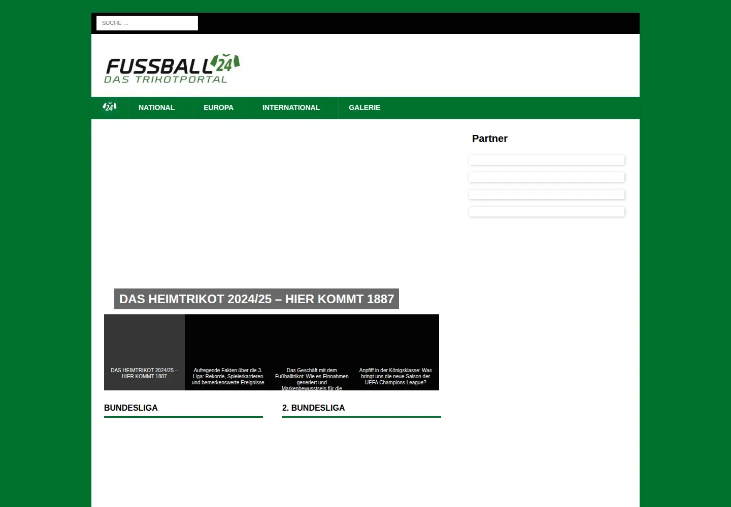 Captured homepage of fussball24.de in the current scan