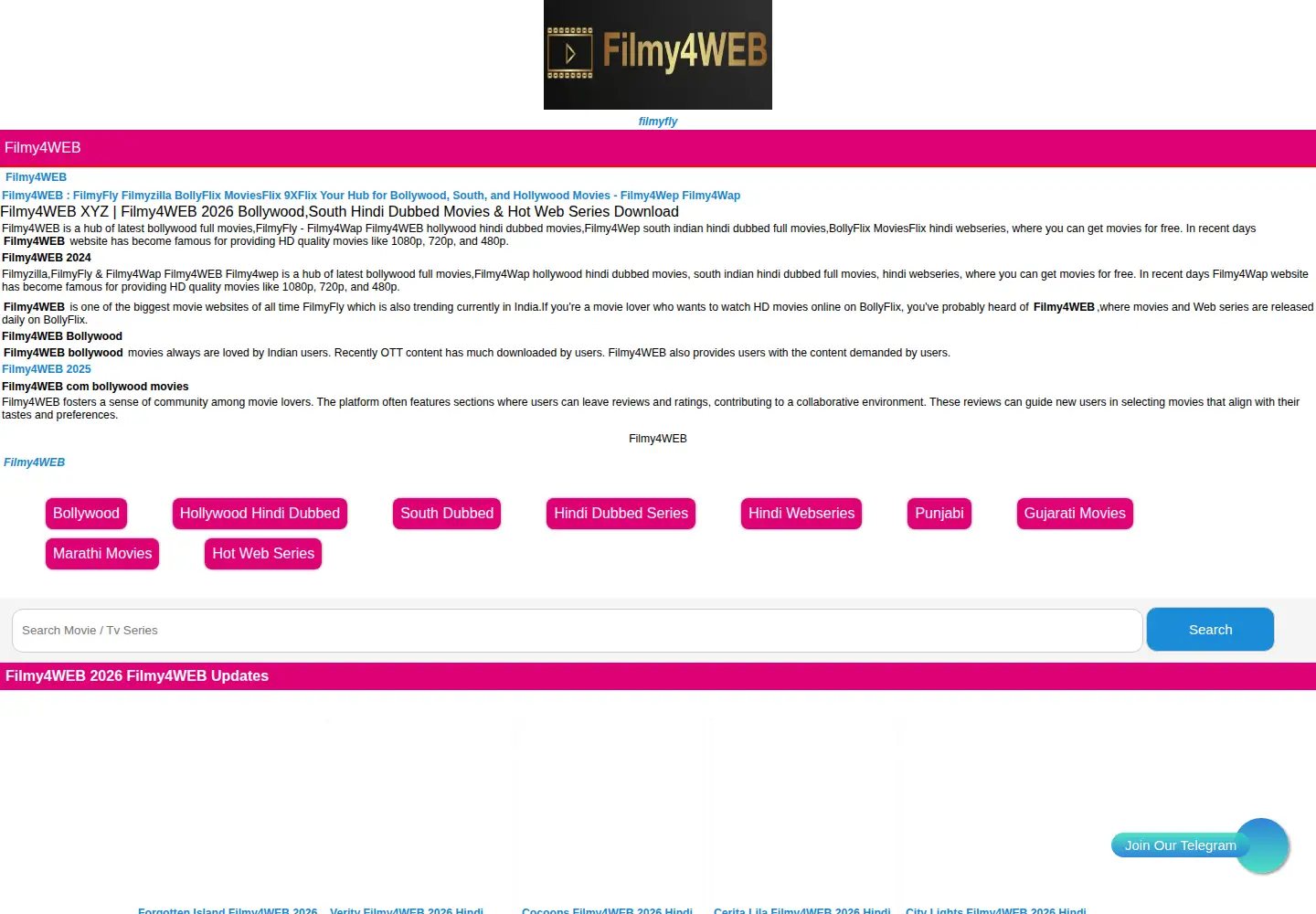 Captured homepage of ukfilm.org in the current scan