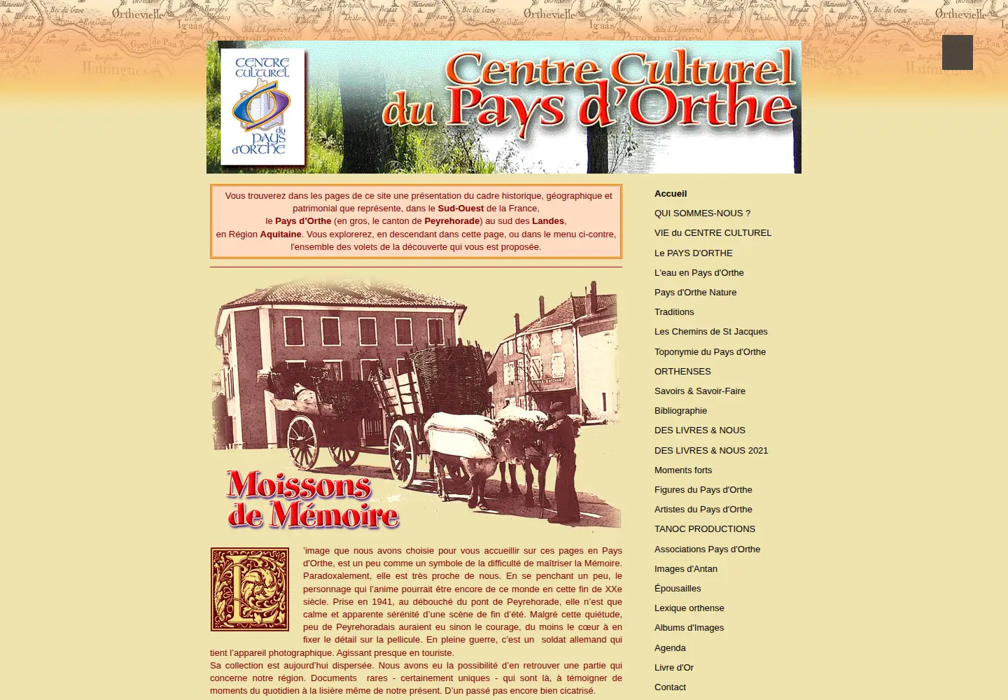 Captured homepage of centrecultureldupaysdorthe.com in the current scan