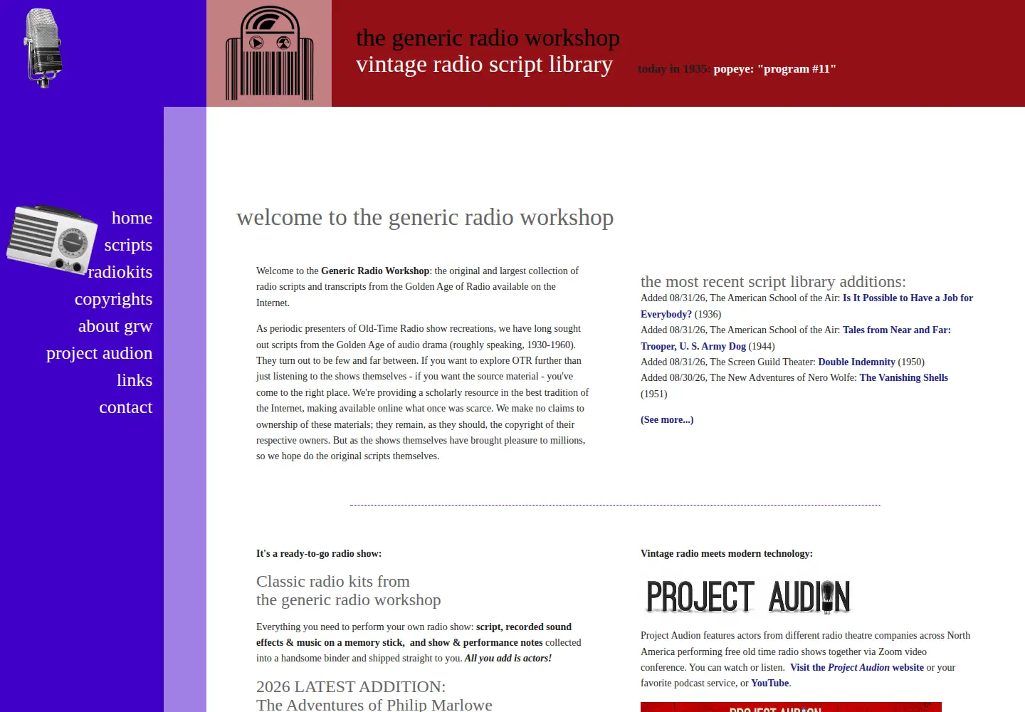 Screenshot of genericradio.com