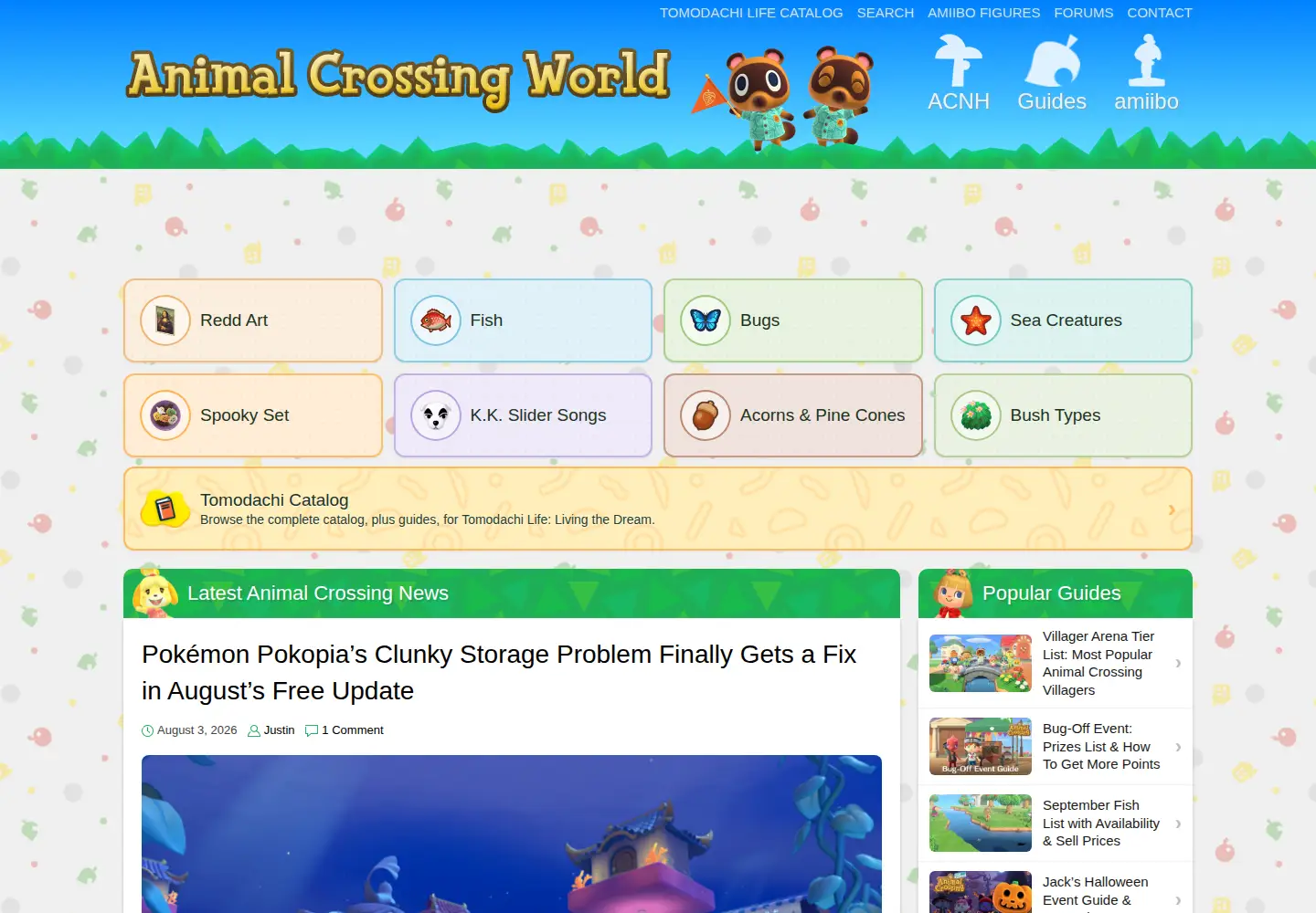 Screenshot of animalcrossingworld.com