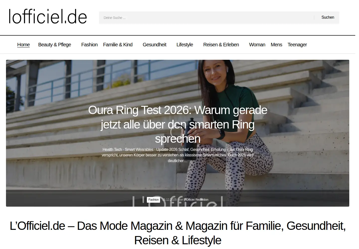 Captured homepage of lofficiel.de in the current scan
