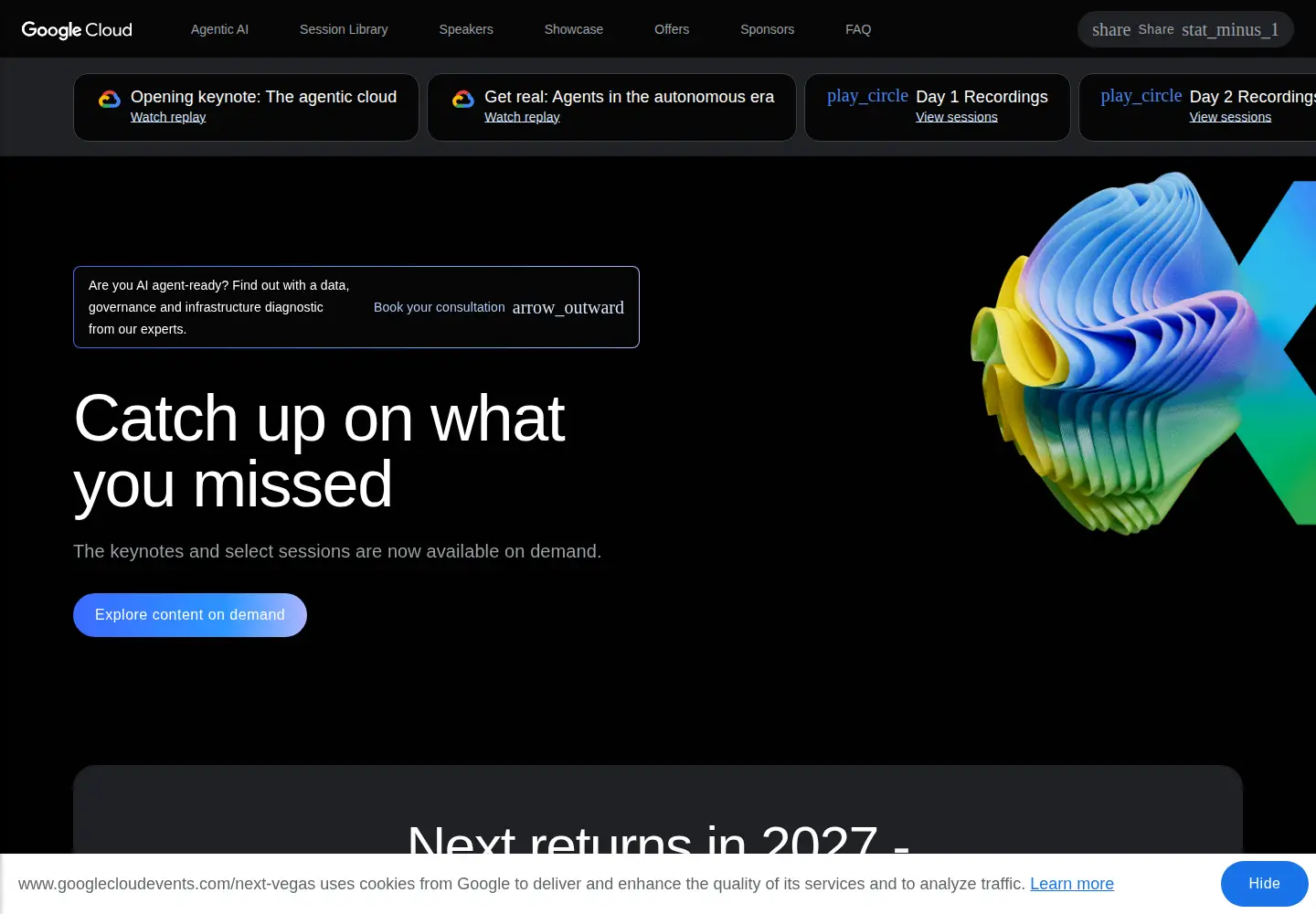 Screenshot of googlecloudevents.com