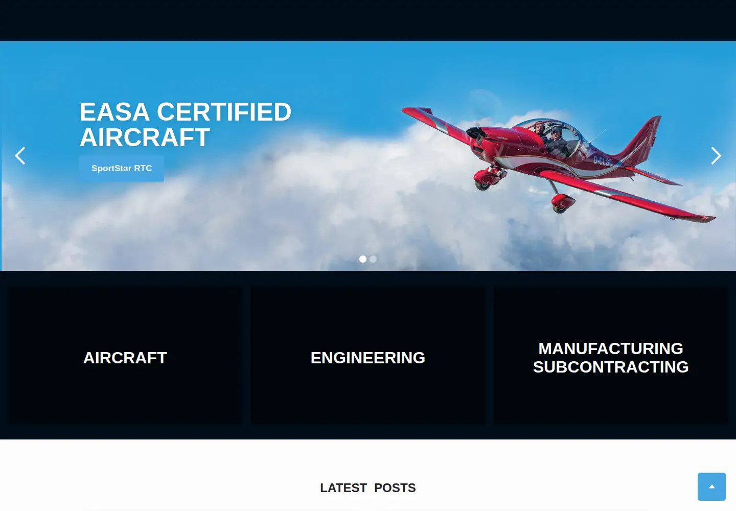 Captured homepage of evektoraircraft.com in the current scan