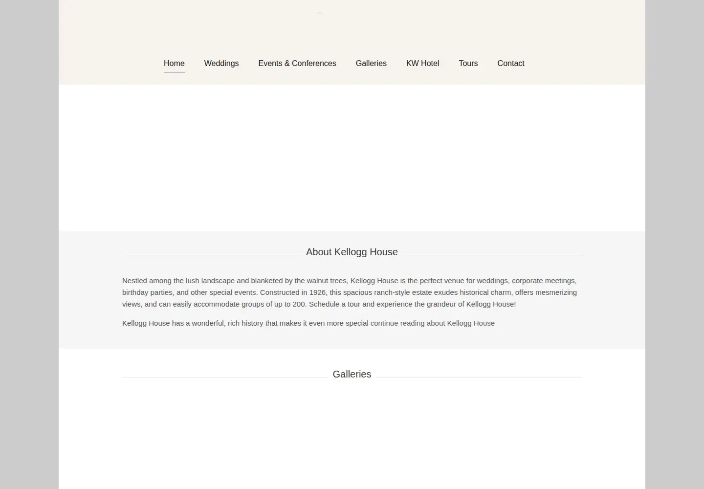 Captured homepage of kellogghouse.com in the current scan
