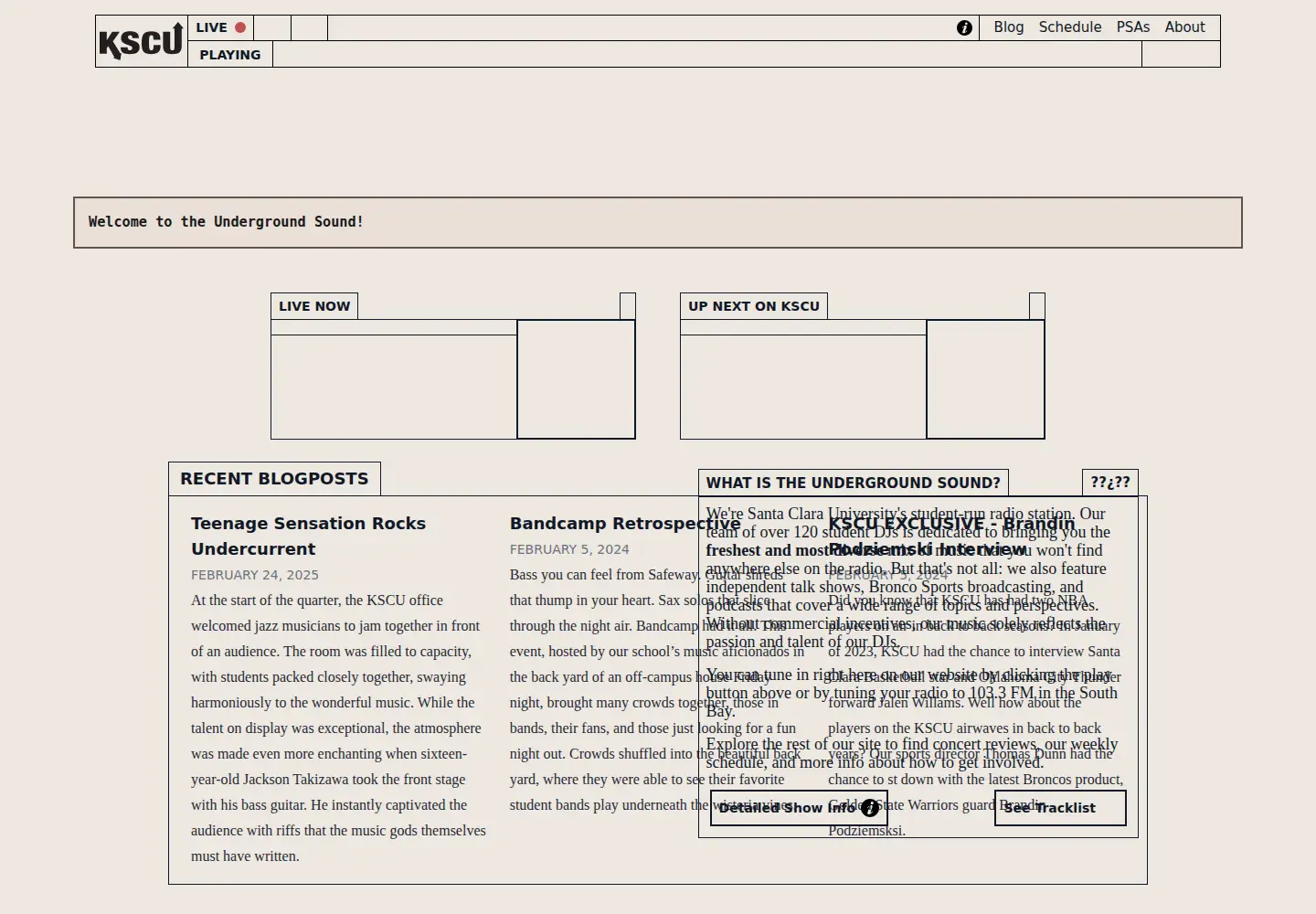 Screenshot of kscu.org