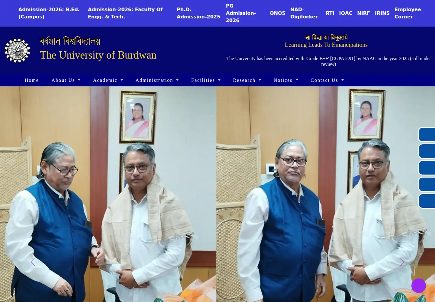 Screenshot of buruniv.ac.in