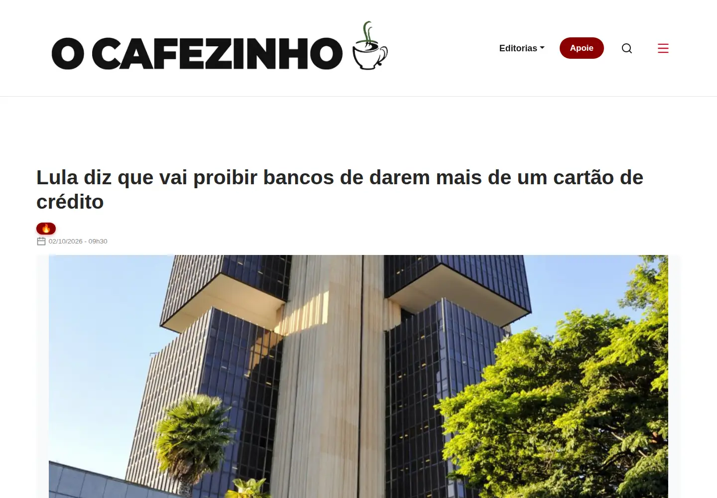 Screenshot of ocafezinho.com