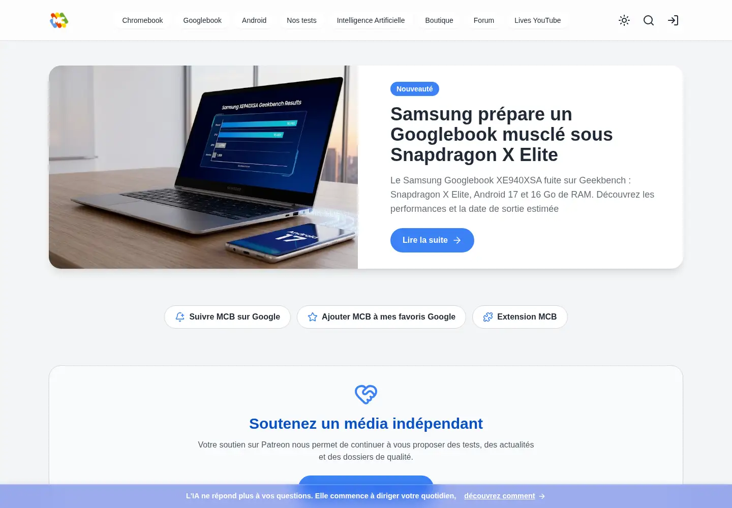 Screenshot of mychromebook.fr