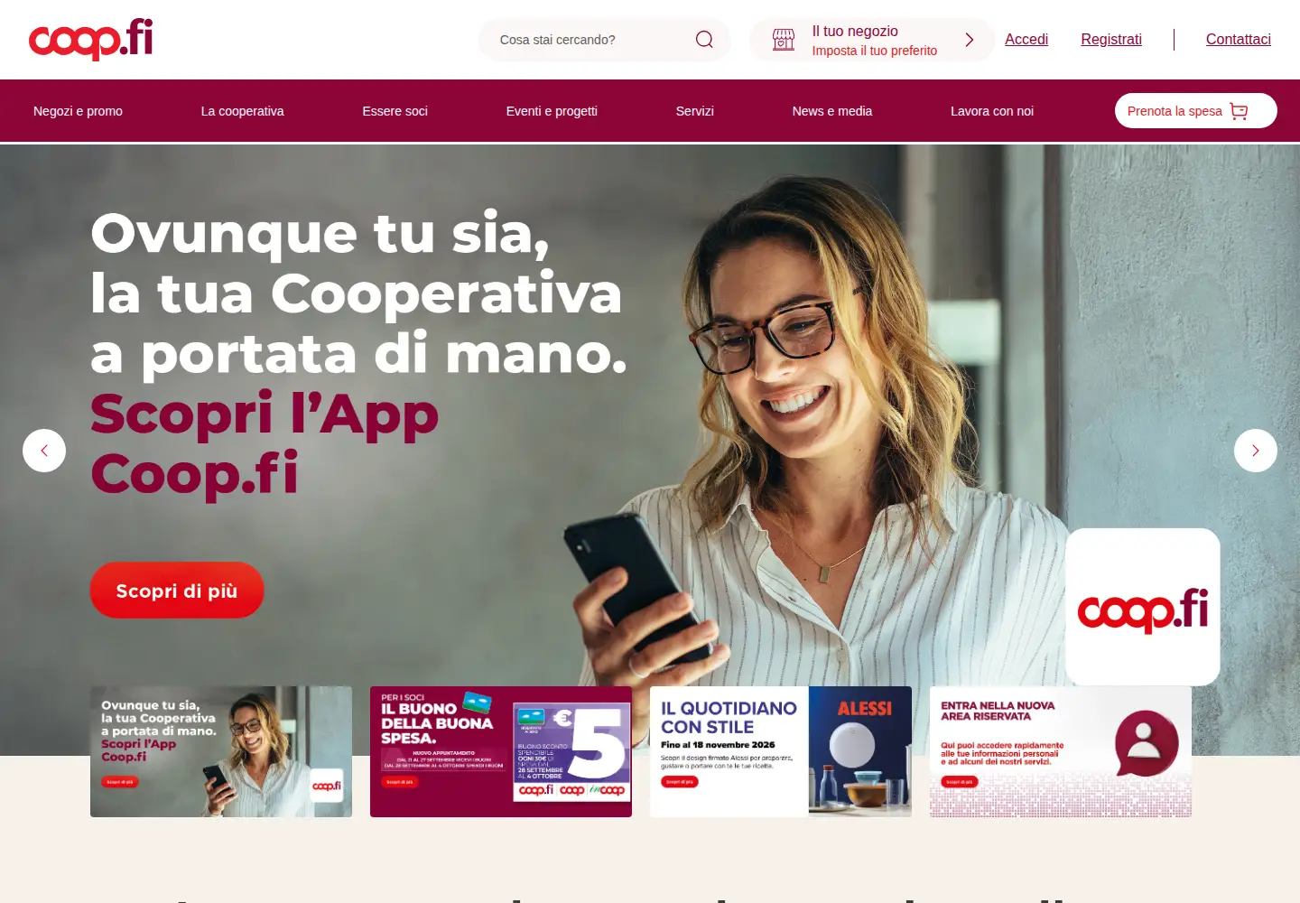 Captured homepage of coopfirenze.it in the current scan