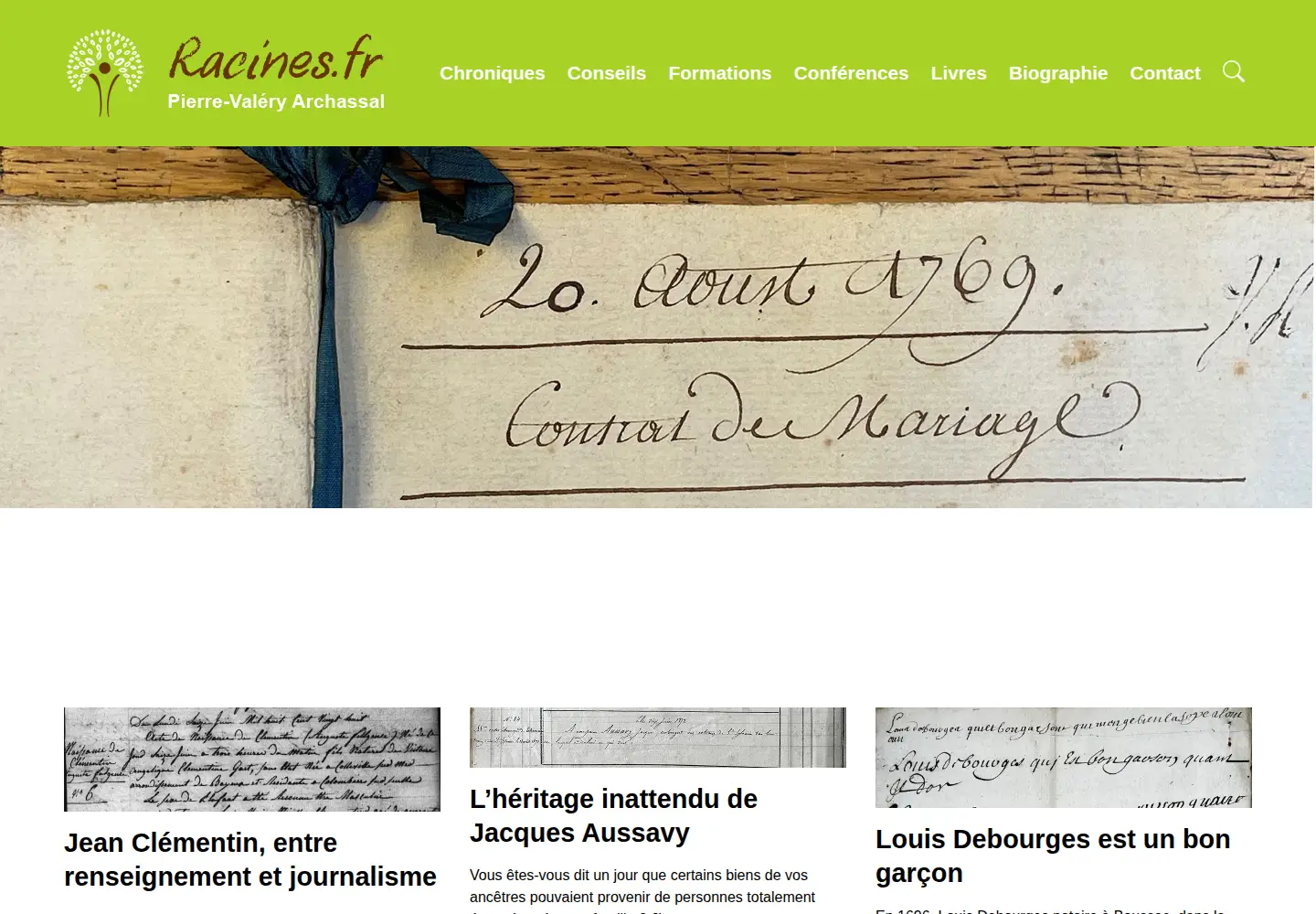 Screenshot of racines.fr
