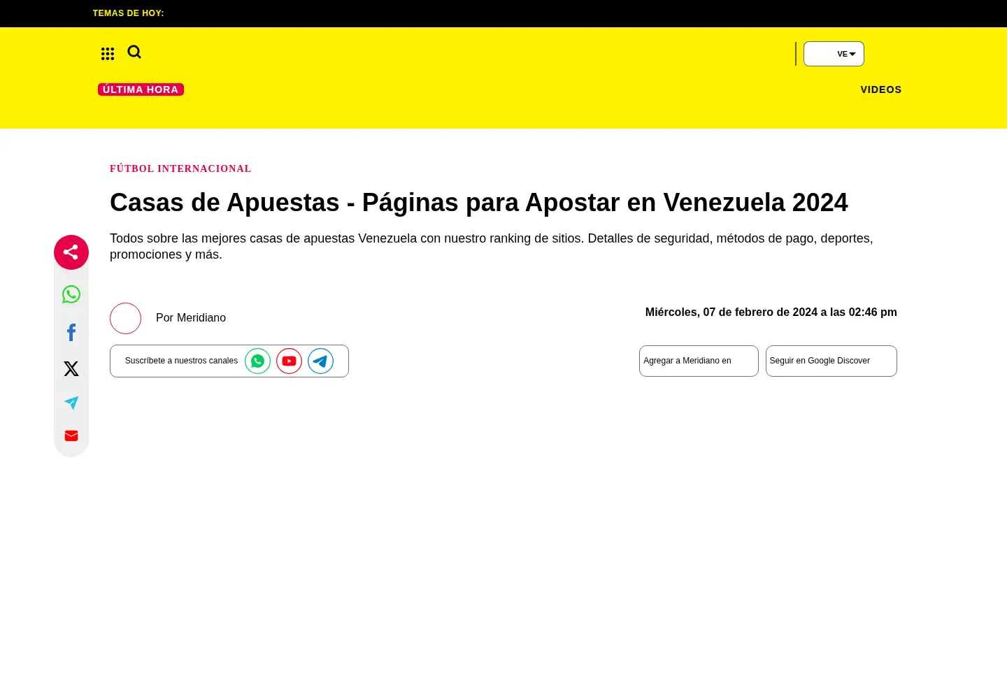 Screenshot of noticiasvenezuela.info