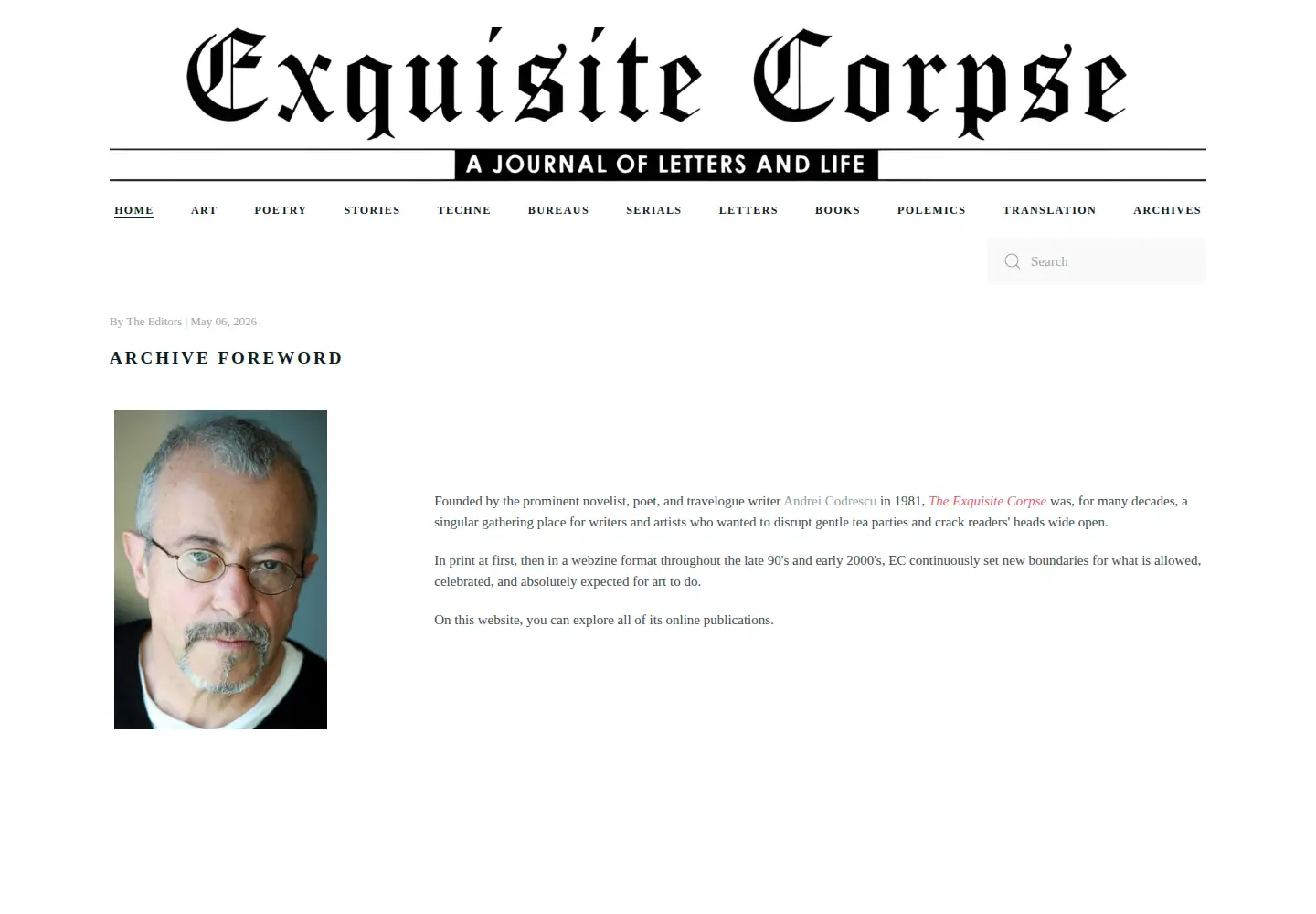 Screenshot of corpse.org