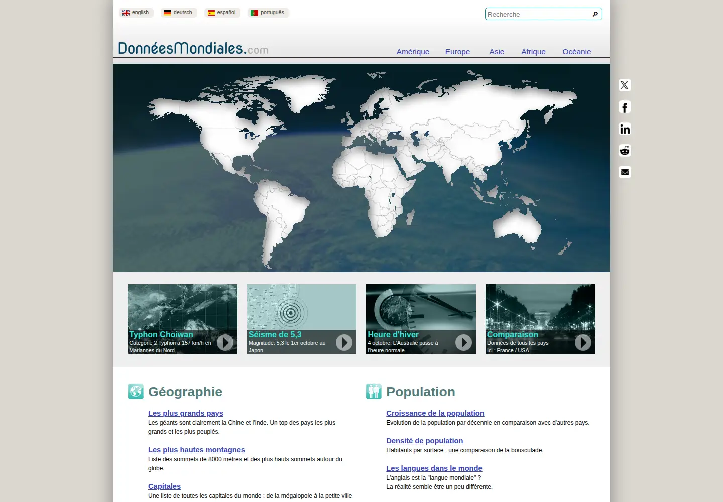 Screenshot of donneesmondiales.com