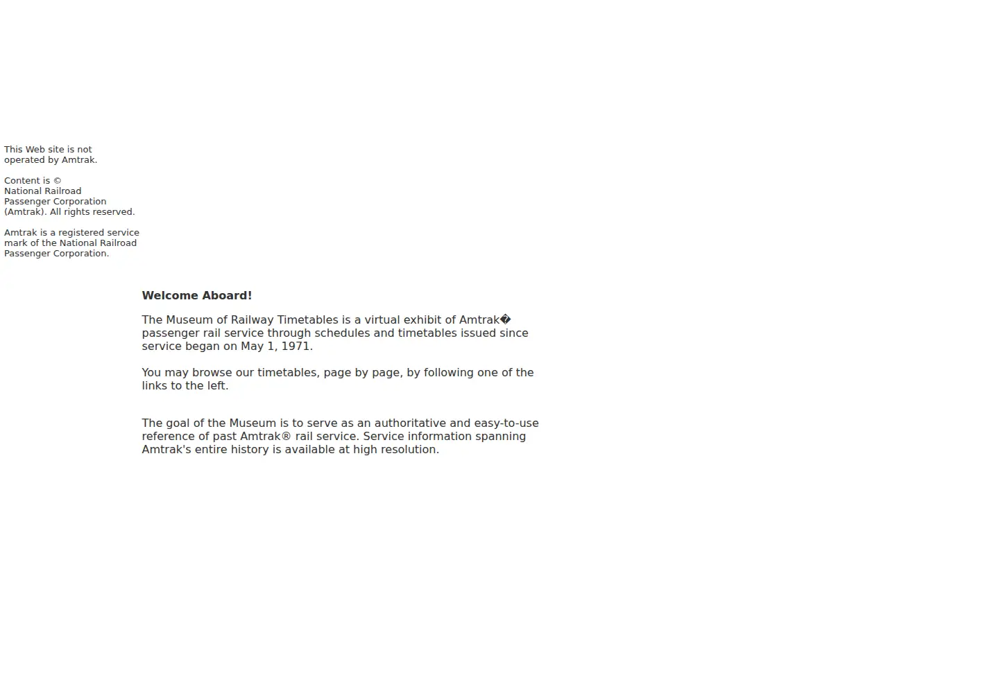 Captured homepage of timetables.org in the current scan