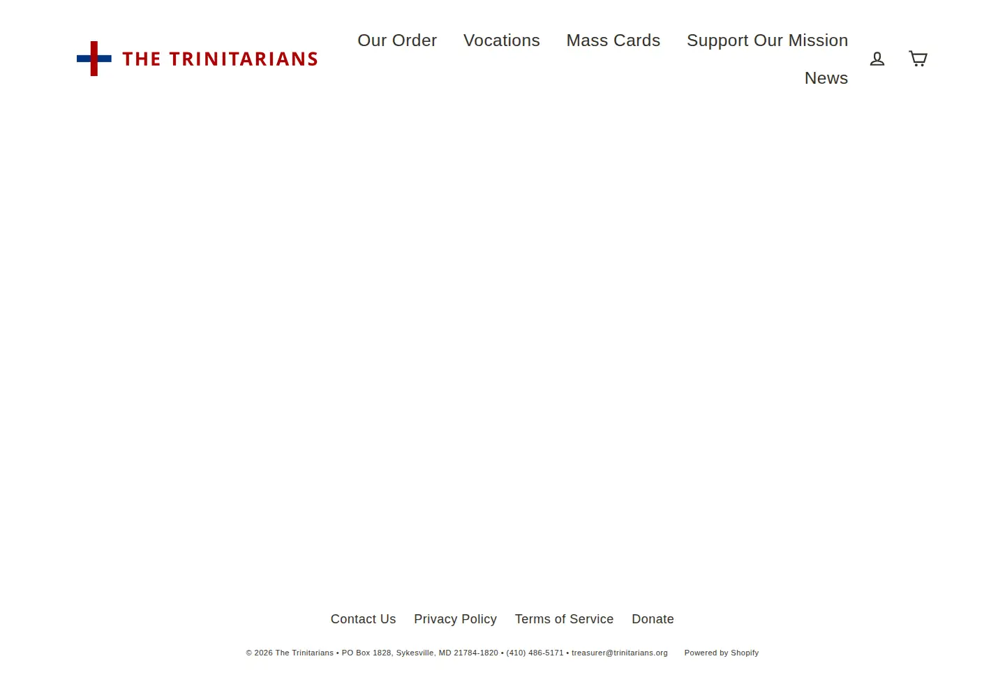 Captured homepage of trinitarians.org in the current scan