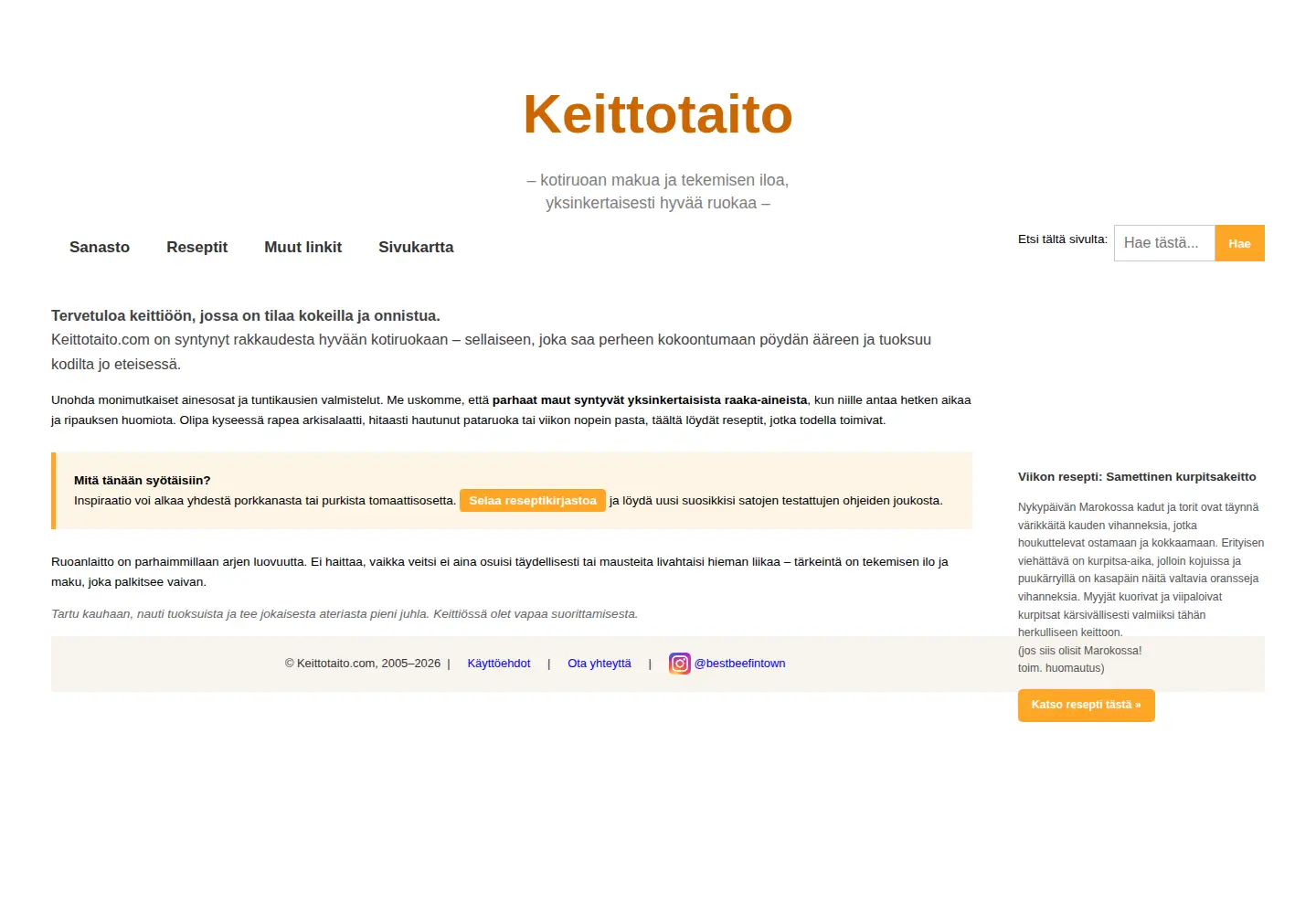 Screenshot of keittotaito.com