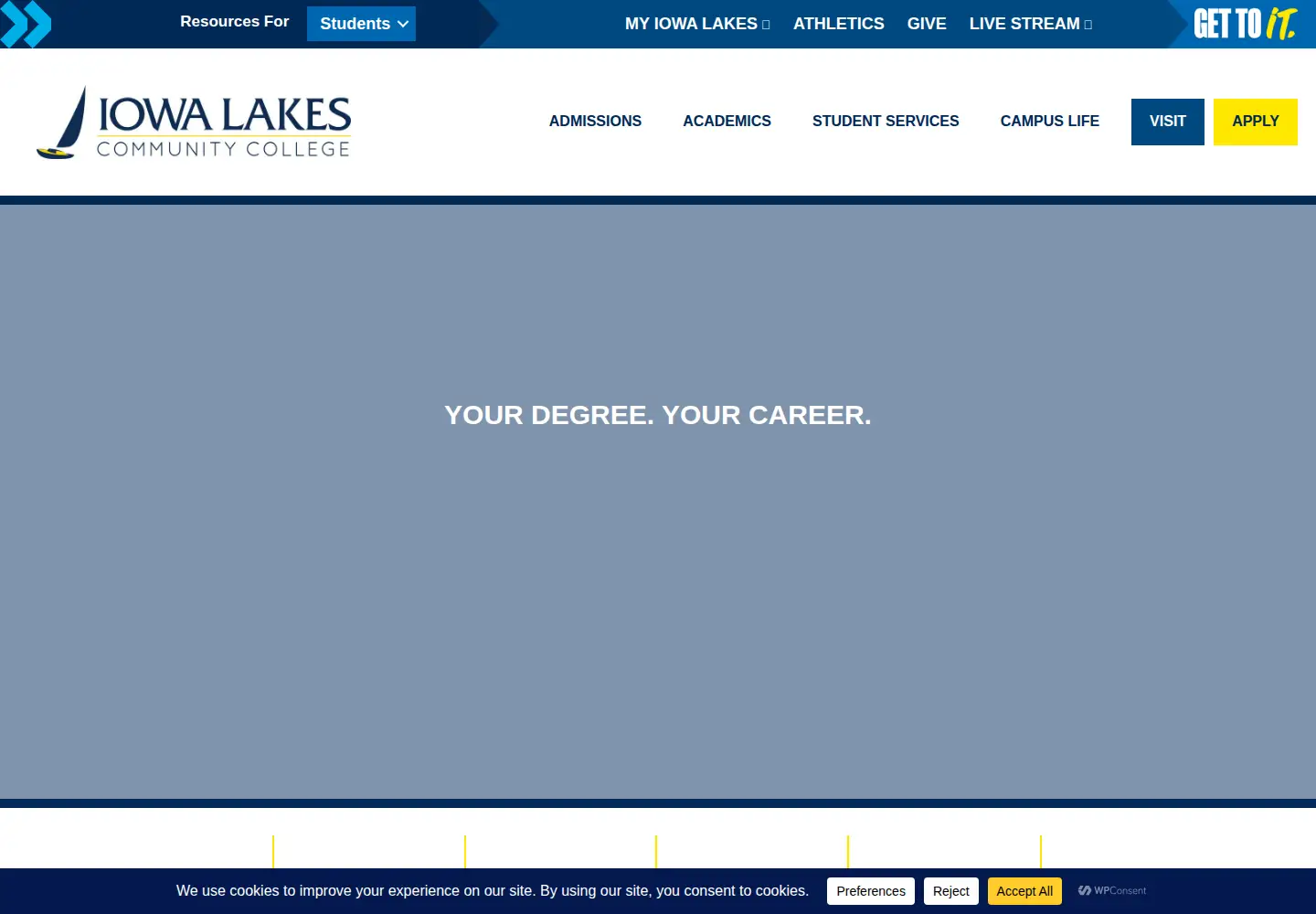Screenshot of iowalakes.edu