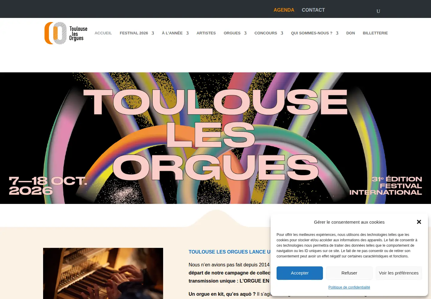 Screenshot of toulouse-les-orgues.org