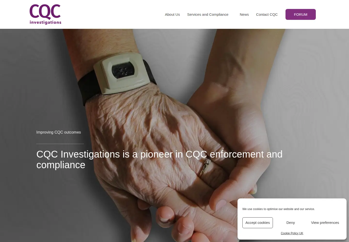 Screenshot of cqcinvestigations.co.uk