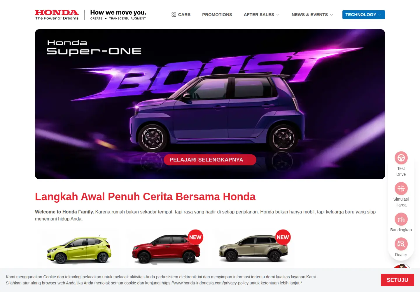 Screenshot of honda-indonesia.com