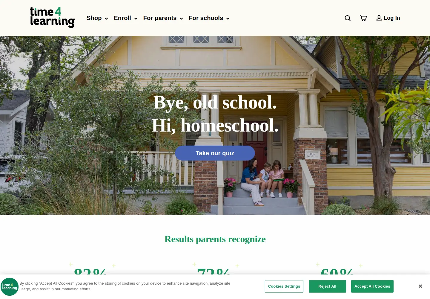 Screenshot of time4learning.com