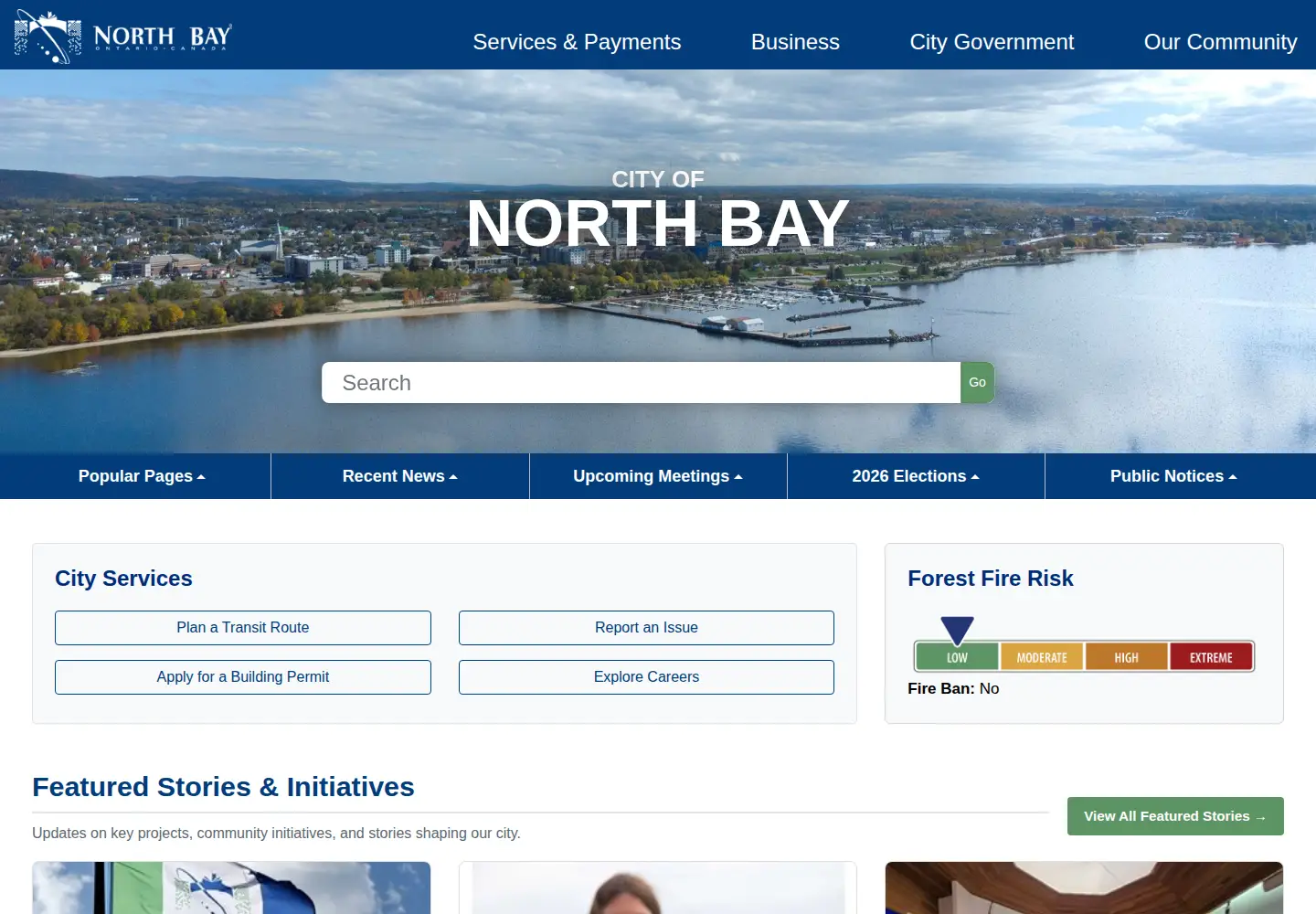 Screenshot of northbay.ca