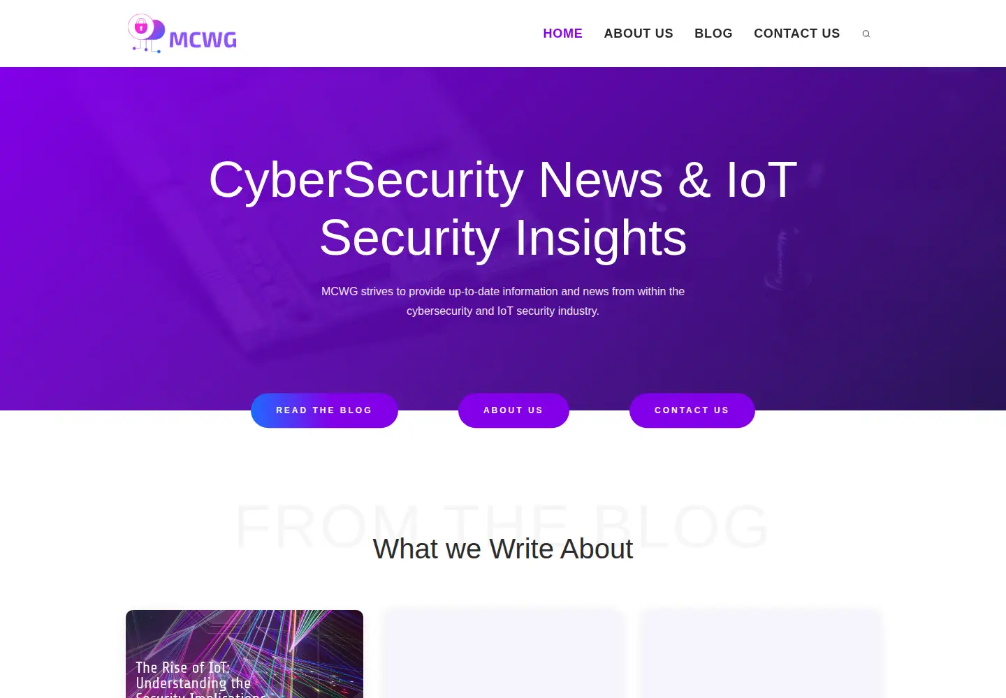Captured homepage of mcwg.org in the current scan