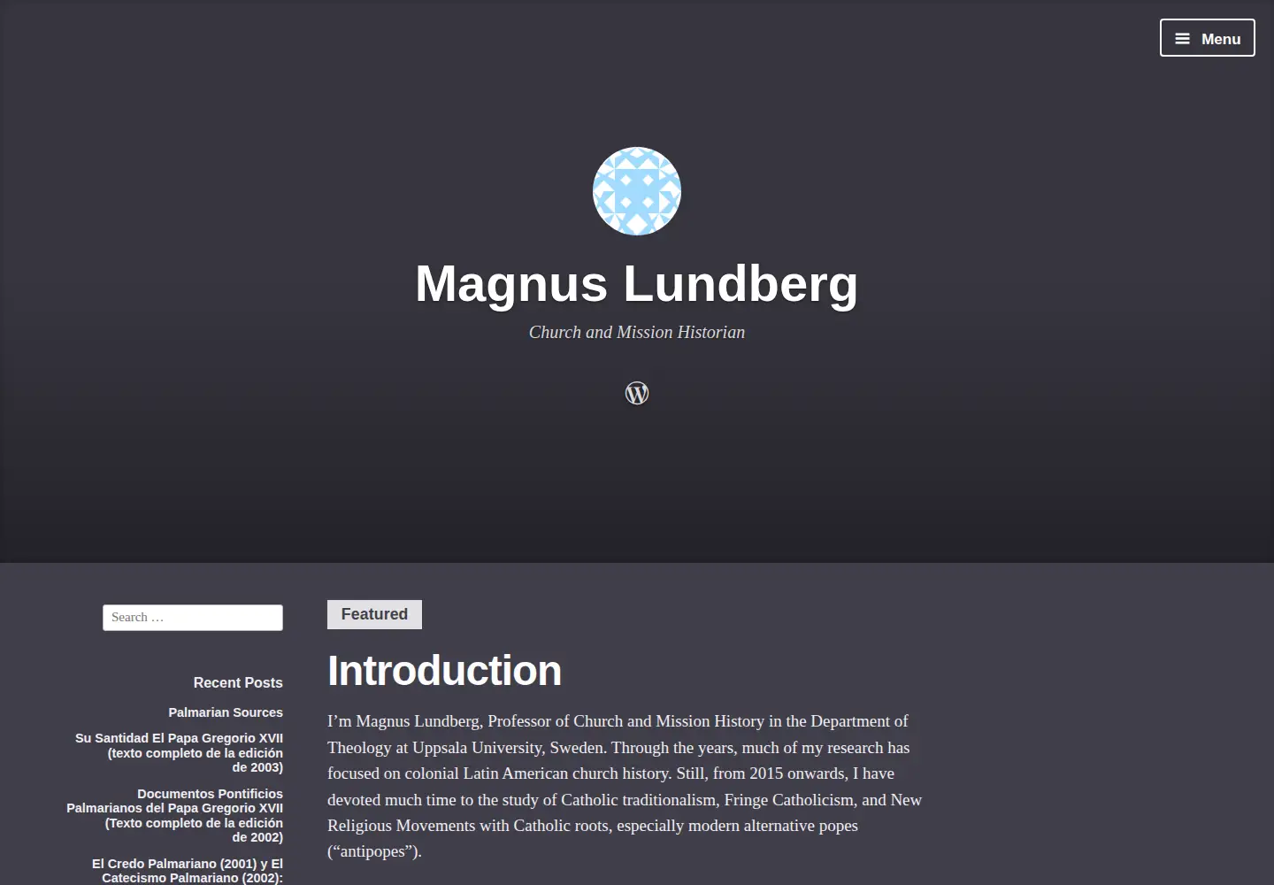 Captured homepage of magnuslundberg.net in the current scan