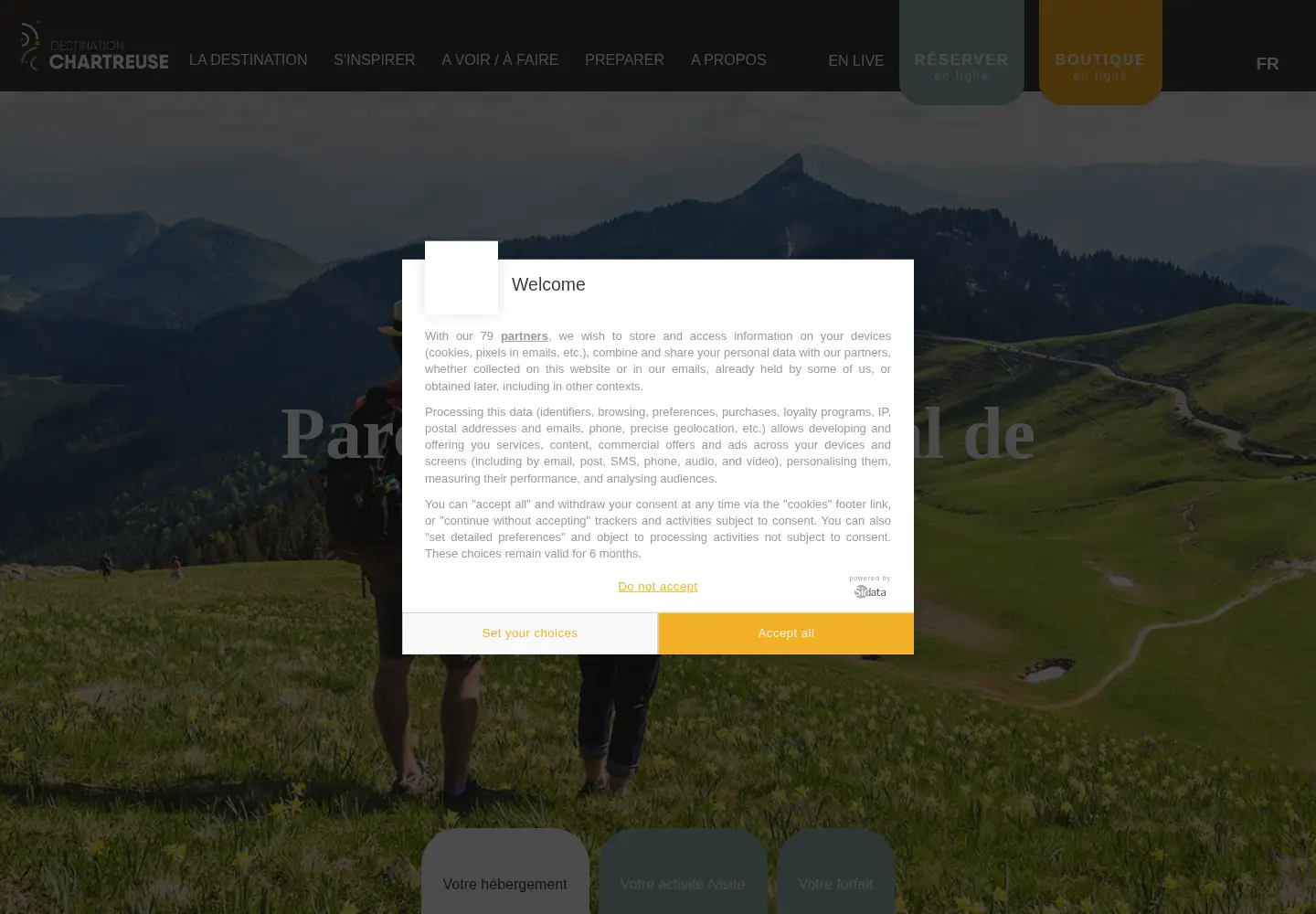 Captured homepage of chartreuse-tourisme.com in the current scan