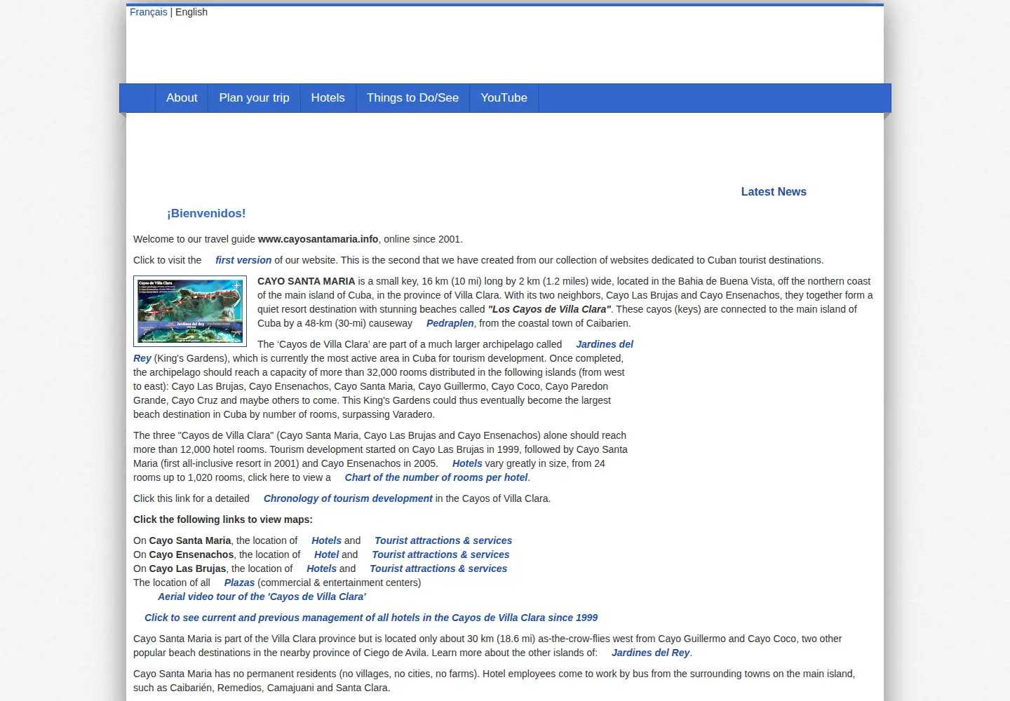 Screenshot of cayosantamaria.info