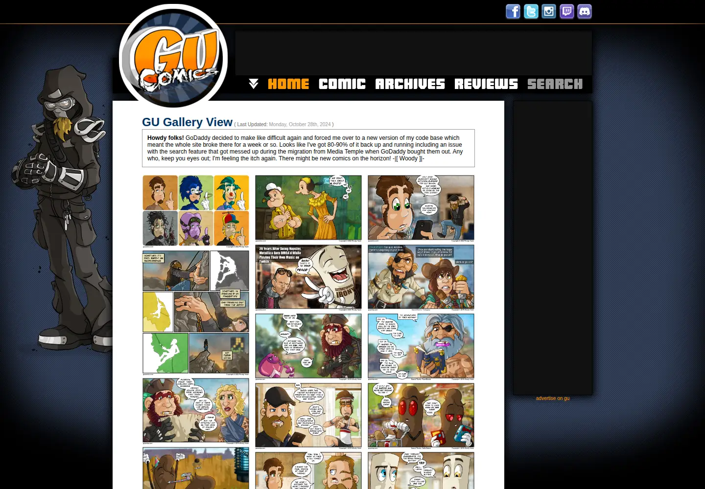 Screenshot of gucomics.com
