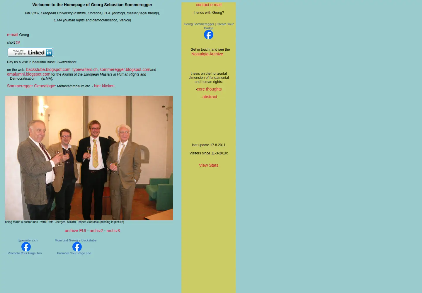 Captured homepage of sommeregger.name in the current scan