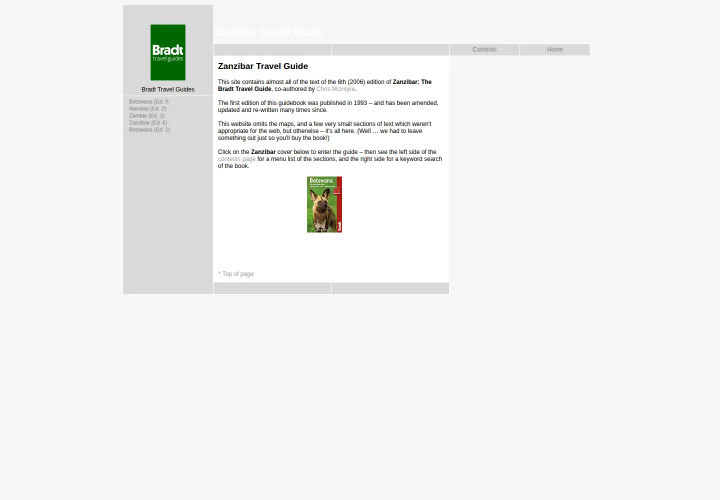 Captured homepage of zanzibar-travel-guide.com in the current scan