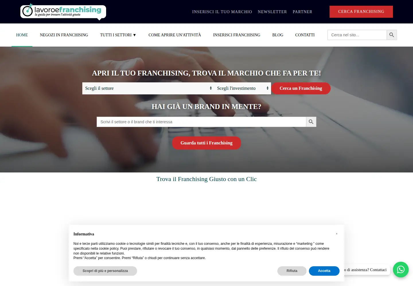 Screenshot of lavoroefranchising.com