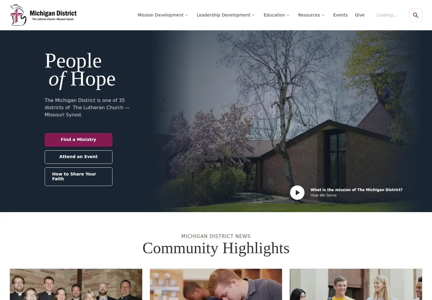 Screenshot of michigandistrict.org