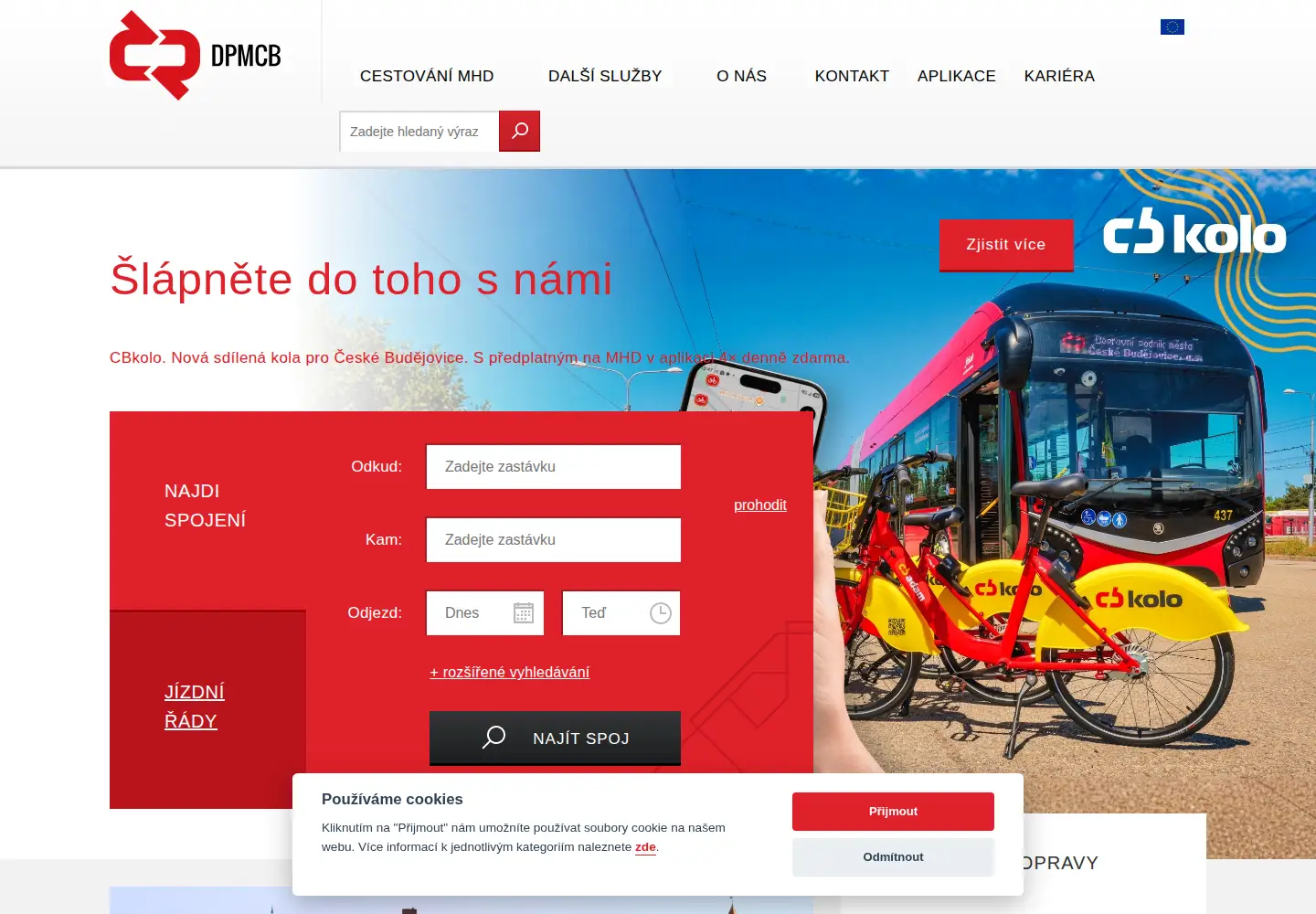 Screenshot of dpmcb.cz