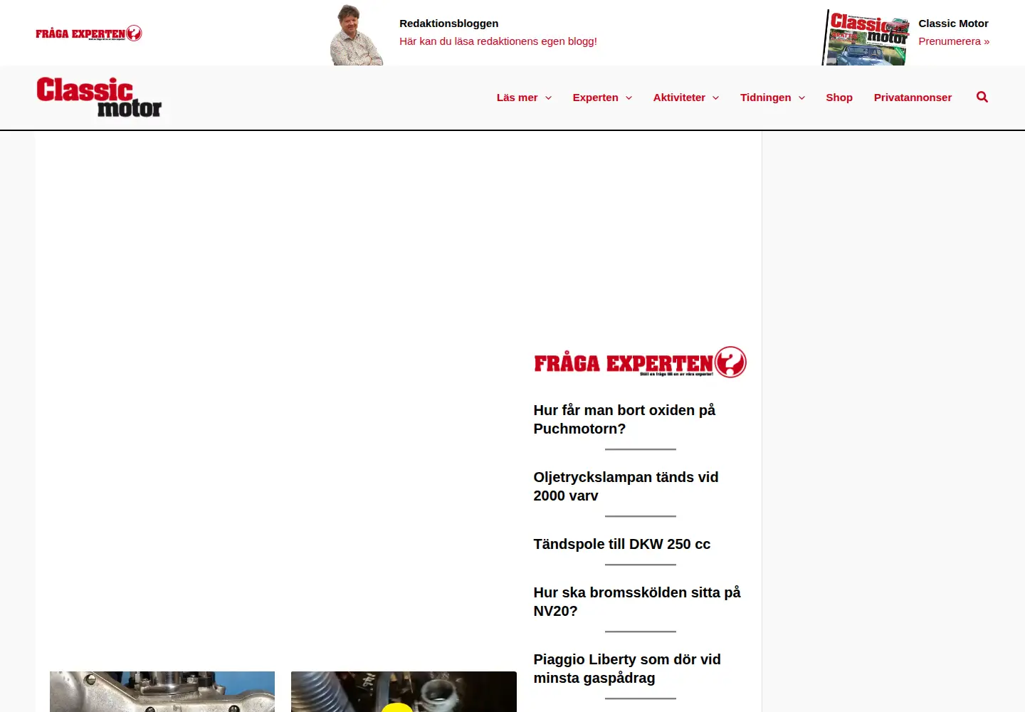 Screenshot of classicmotor.se