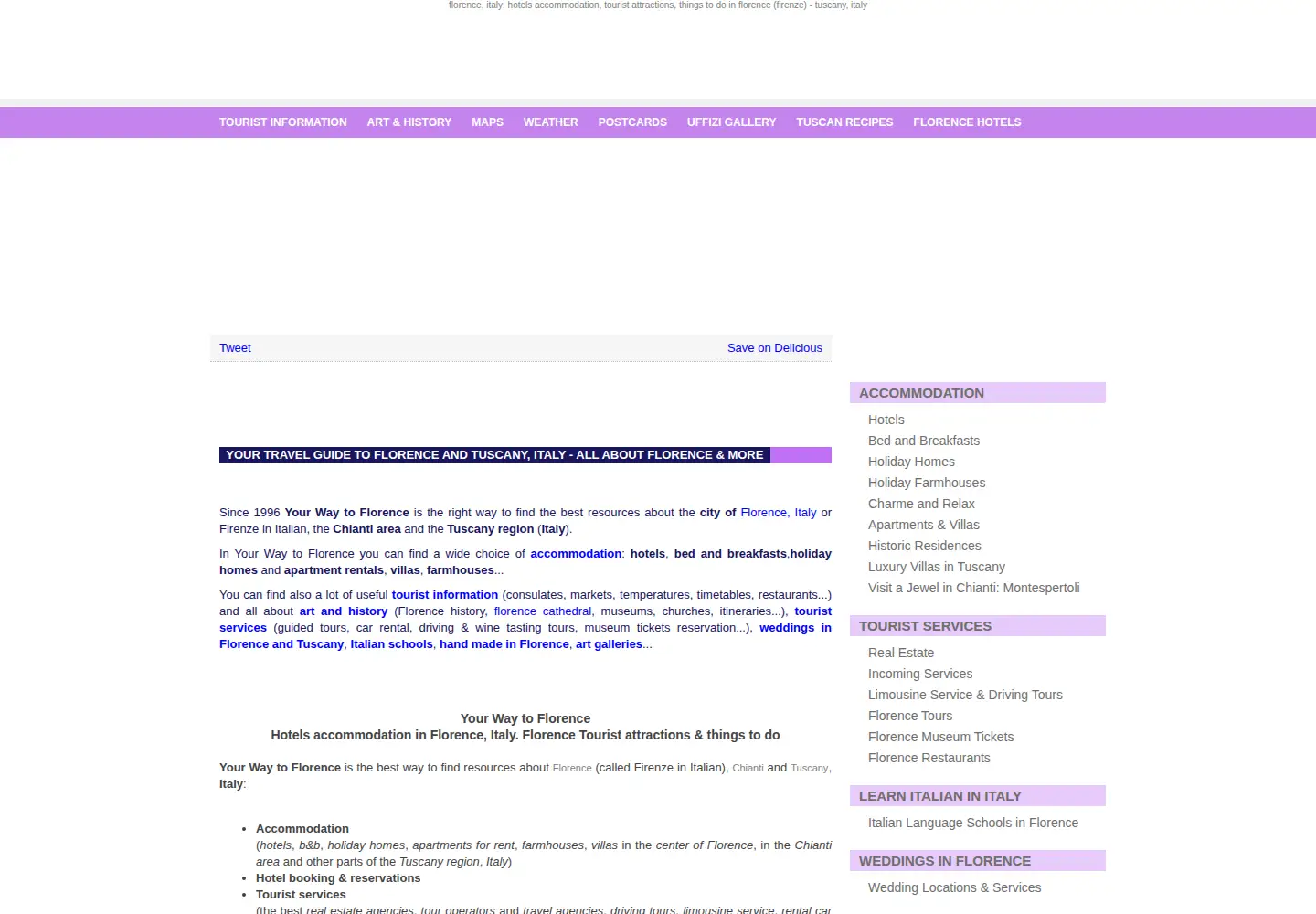 Captured homepage of yourwaytoflorence.com in the current scan