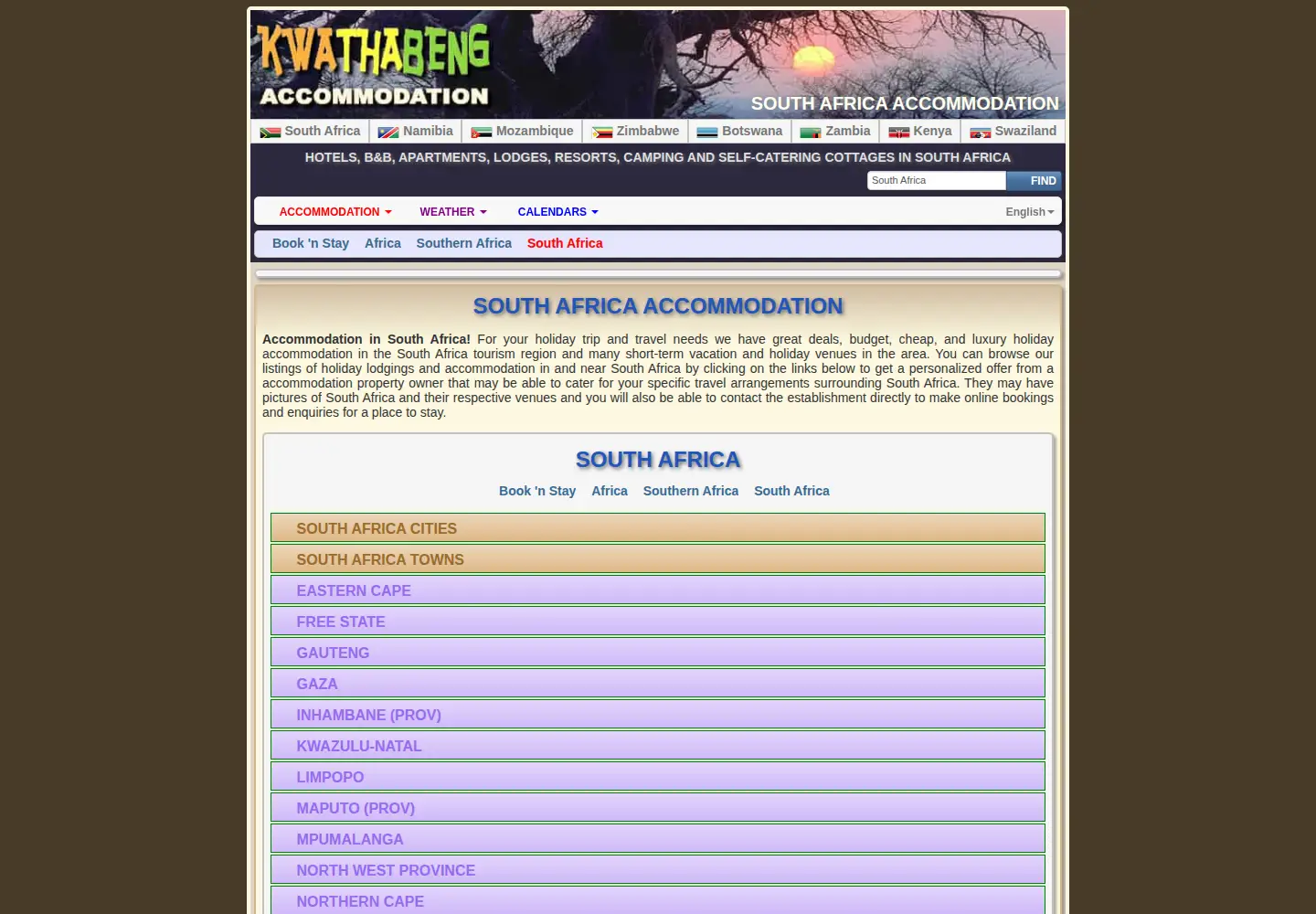 Captured homepage of kwathabeng.co.za in the current scan