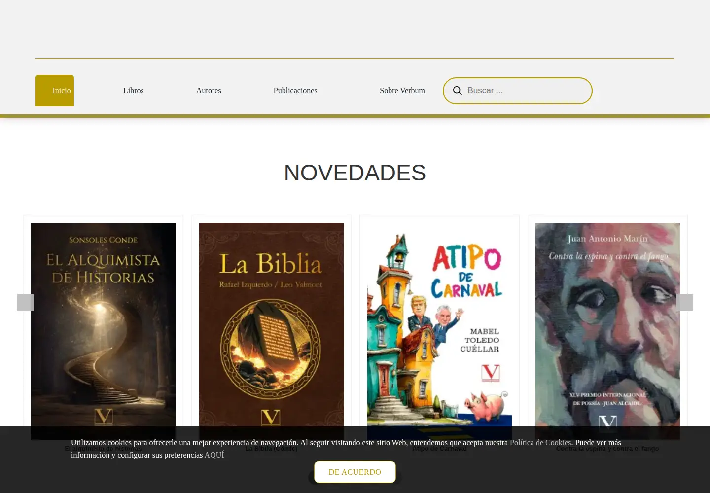 Screenshot of editorialverbum.es