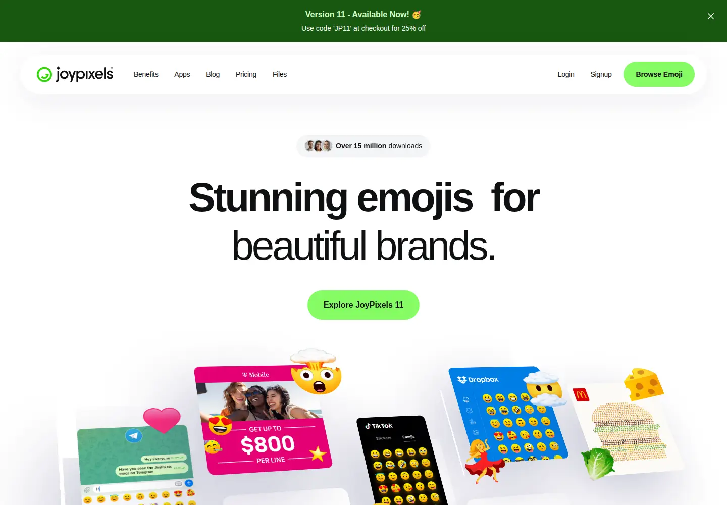 Screenshot of joypixels.com