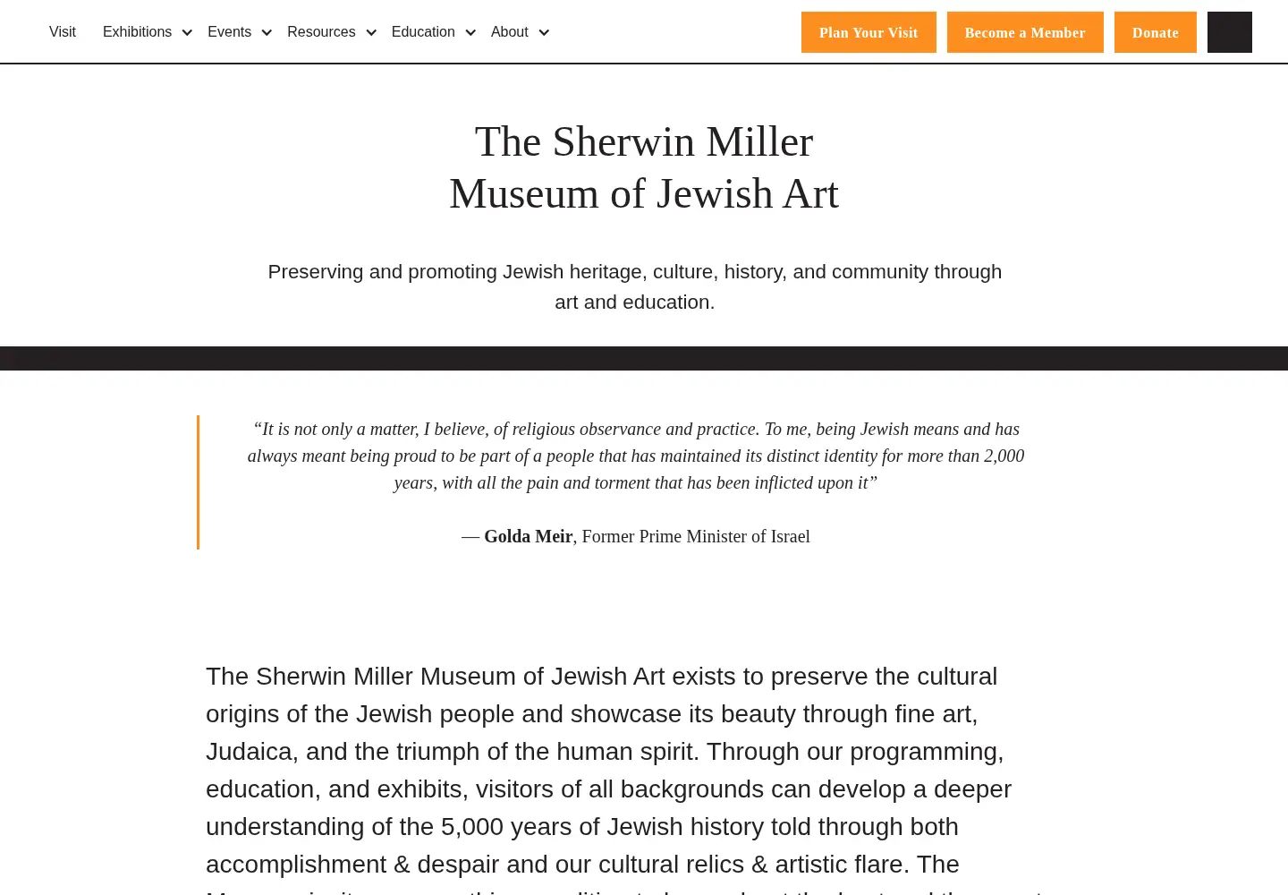 Captured homepage of jewishmuseum.net in the current scan
