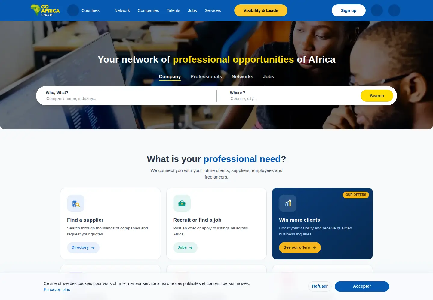 Screenshot of goafricaonline.com