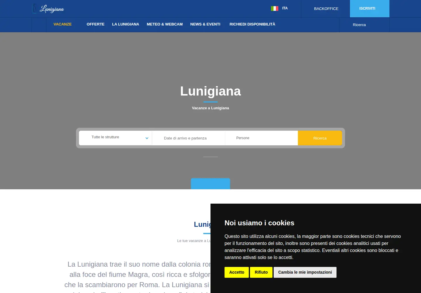 Screenshot of lunigiana.com