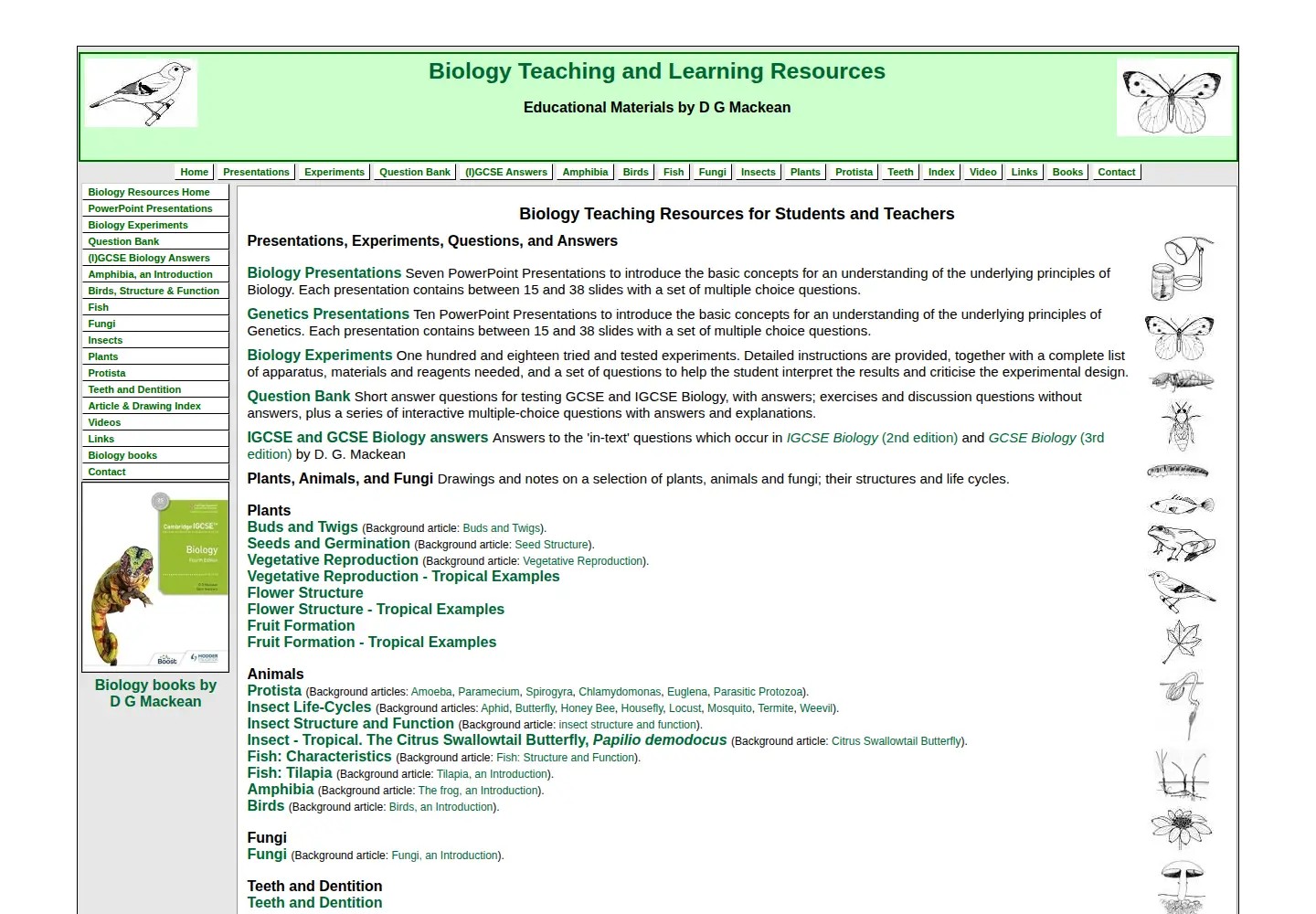 Screenshot of biology-resources.com