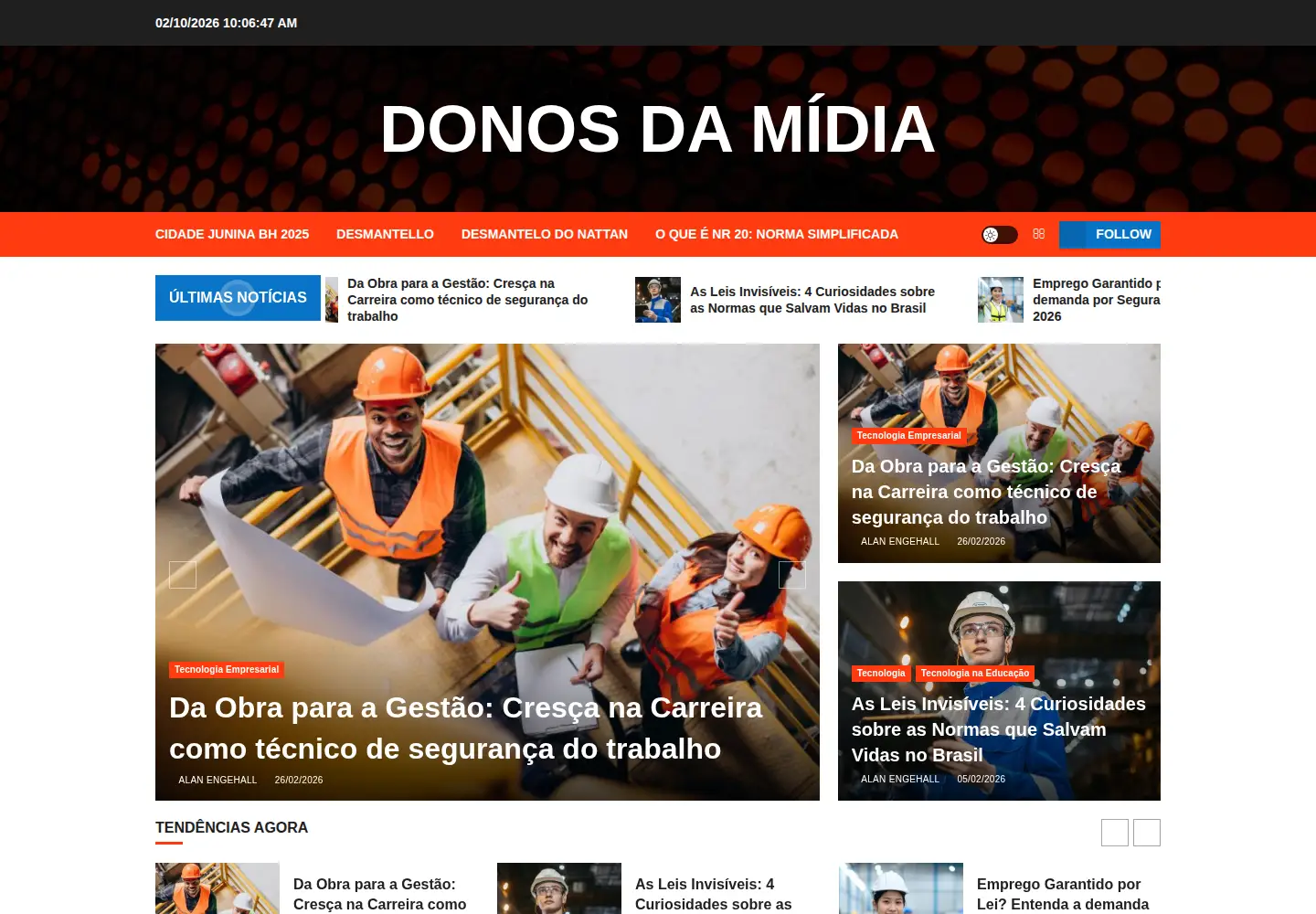 Screenshot of donosdamidia.com.br