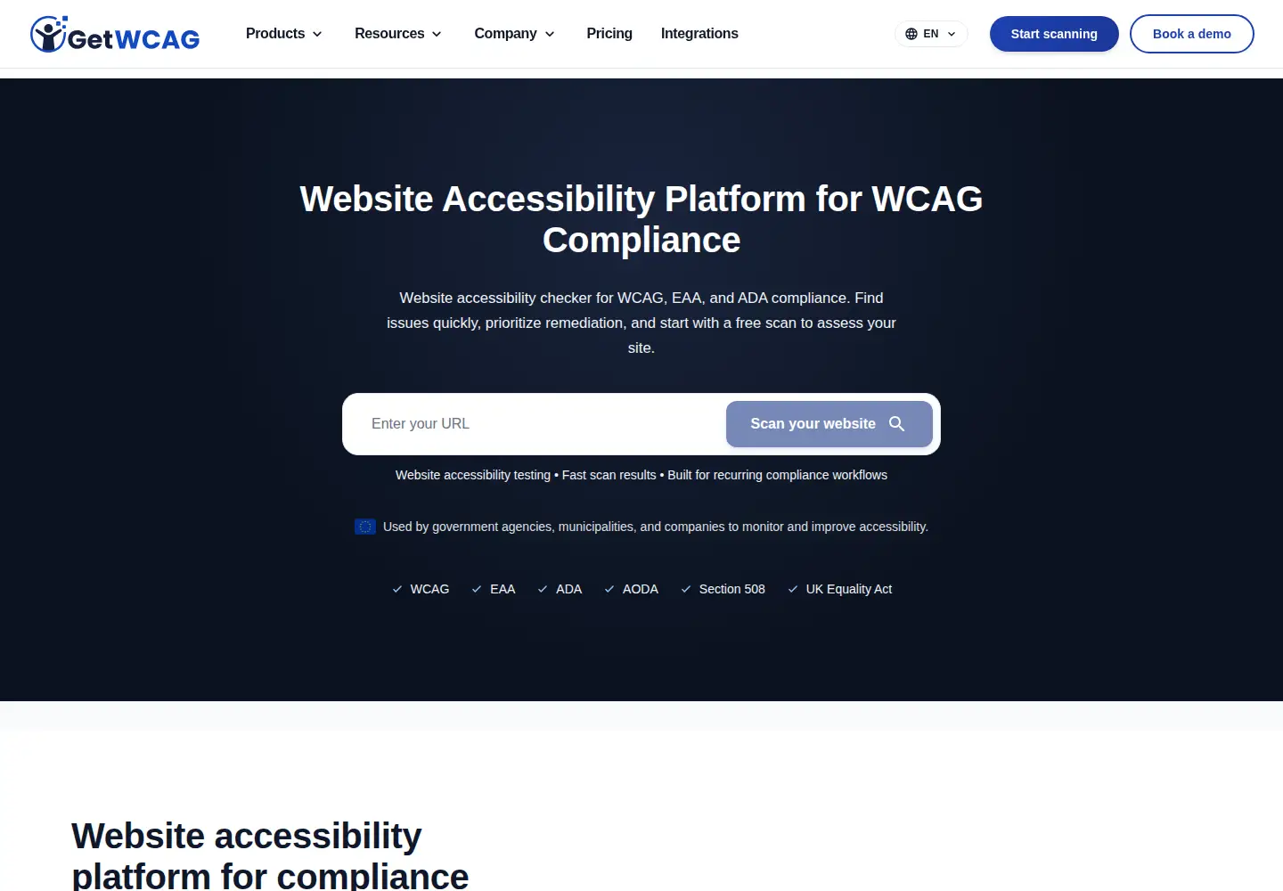 Screenshot of getwcag.com